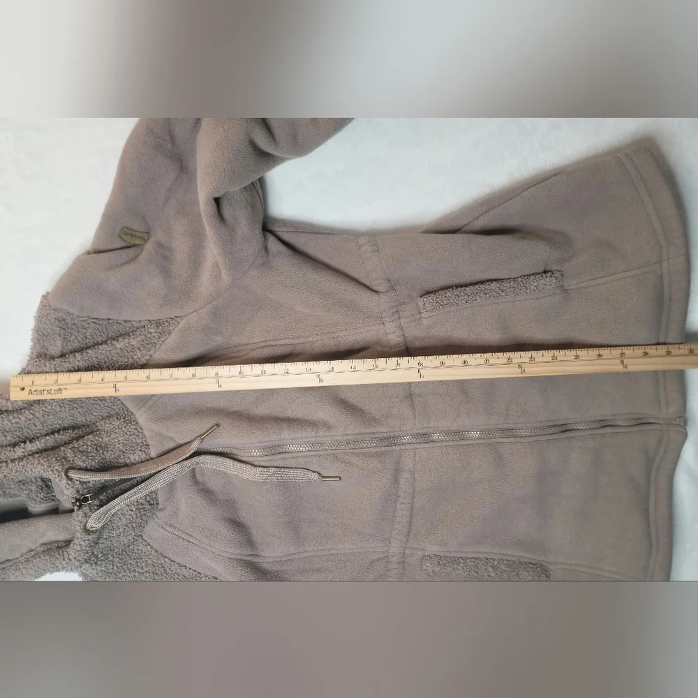 Koolaburra by UGG Cozy Sherpa Jacket Sz XL Truffle Mauve Hooded Zip Up Fleece - Picture 6 of 16